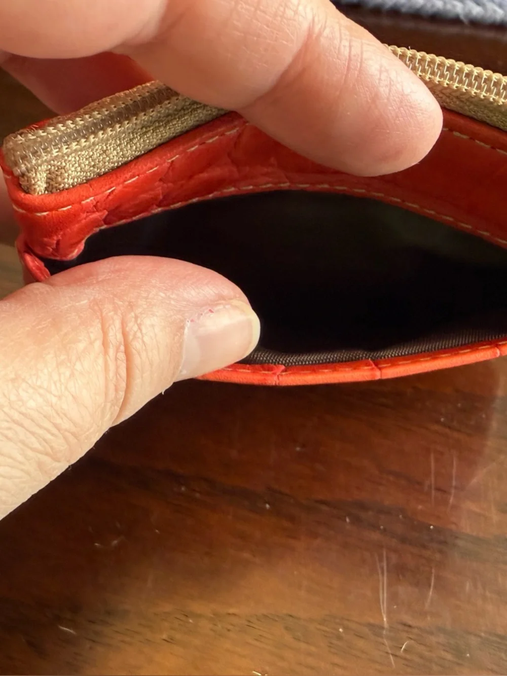 Dooney & Bourke Red Croc-Embossed Leather Key & Card Holder